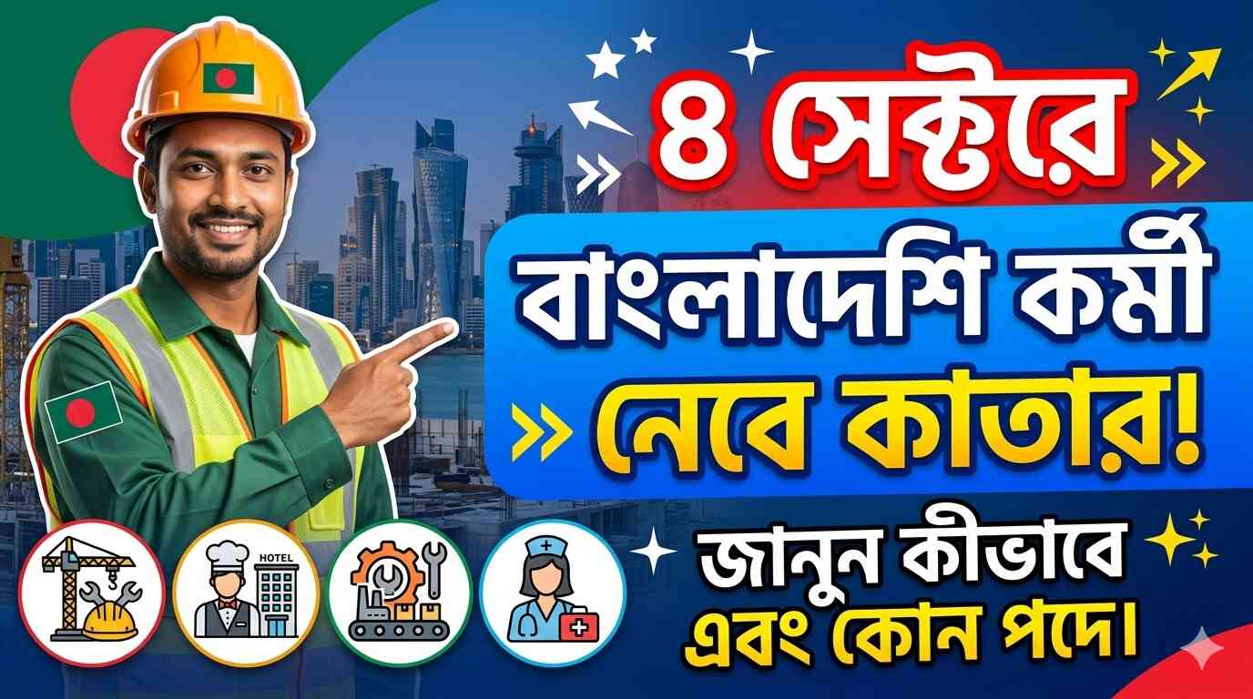 বাংলাদেশ থেকে ৪ সেক্টরে কর্মী নিতে চায় কাতার, বাড়ছে চাকরির সুযোগ
