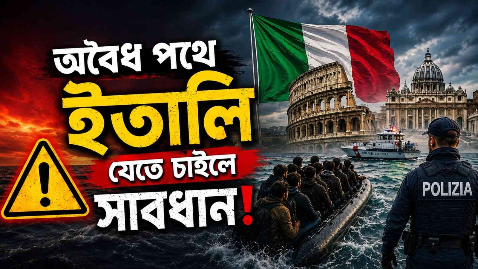লিবিয়া হয়ে অবৈধভাবে ইতালিতে ঢুকলেই ফেরত, কঠোর বার্তা দূতাবাসের
