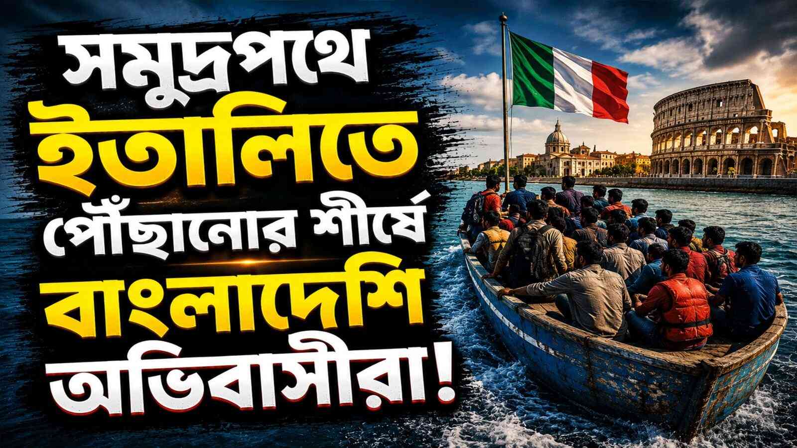 ইতালিতে পৌঁছানো অভিবাসীদের শীর্ষে বাংলাদেশ, তবে কমেছে মোট আগমন